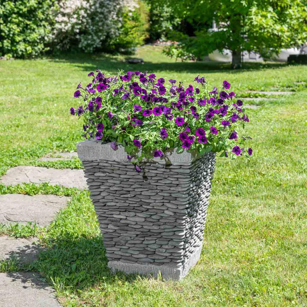 Maceta tiesto jardinera cuadrada piedra 50 cm jardà­n exterior zen
