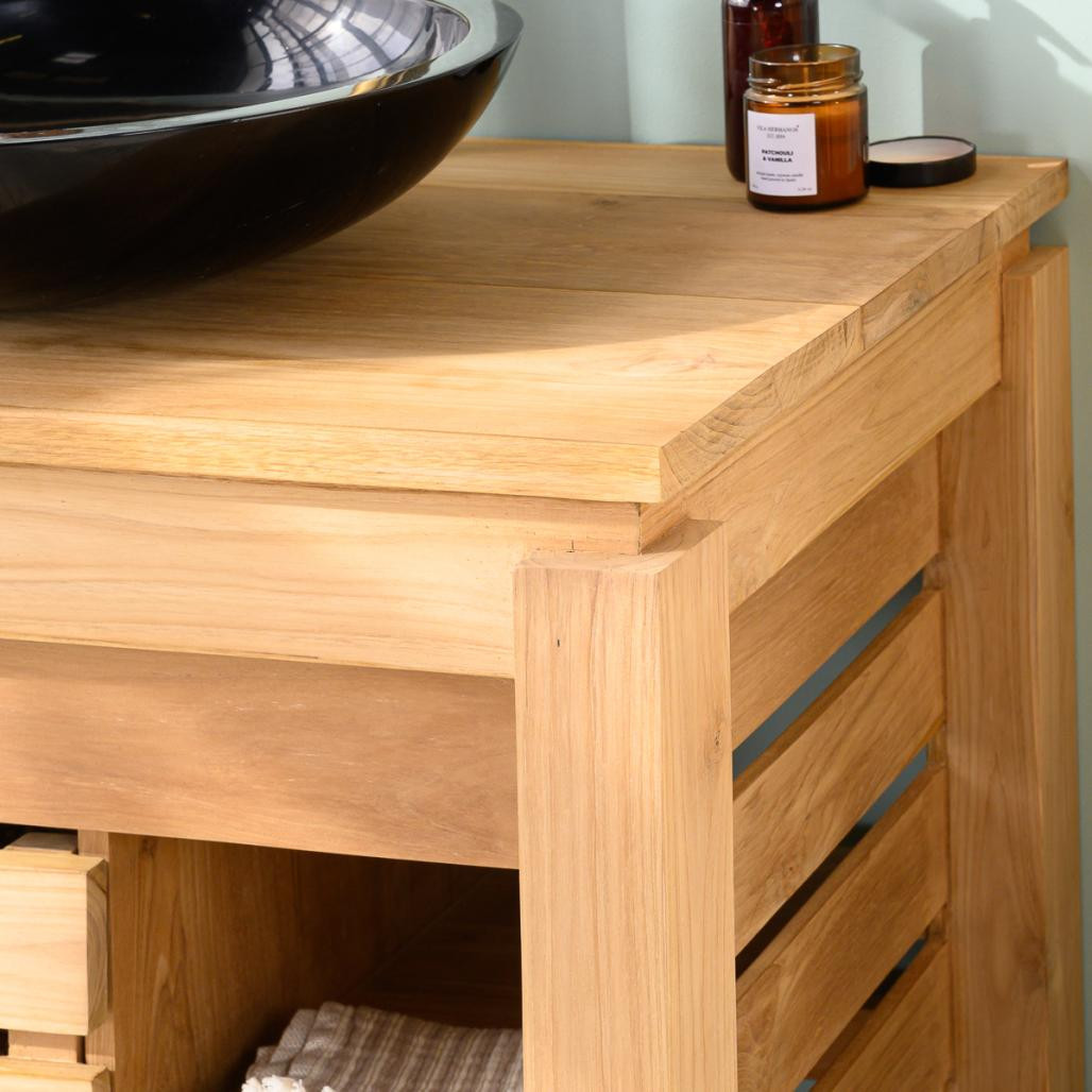 Mueble para cuarto de baño de teca Zen 85 cm Mueble para cuarto de baño de teca Zen 85 cm