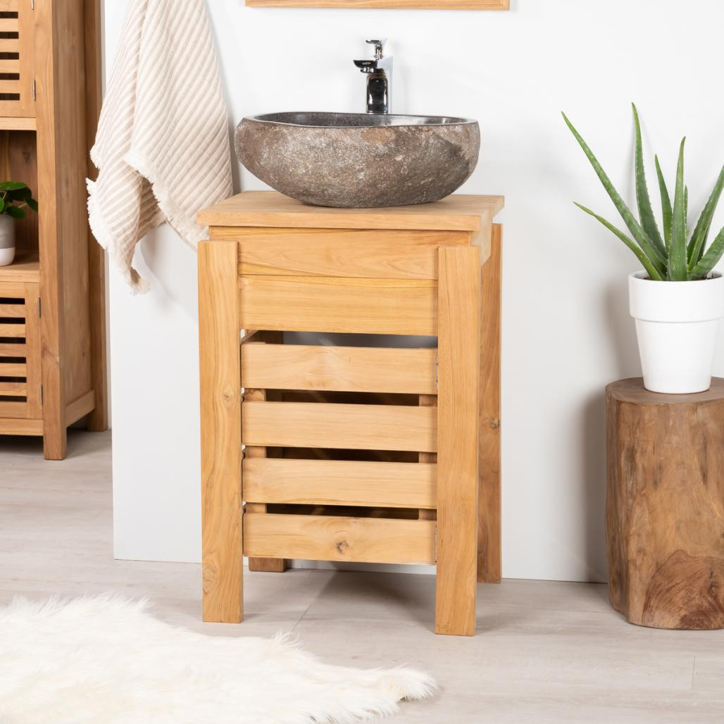 Mueble Zen para cuarto de baño de teca 50 cm