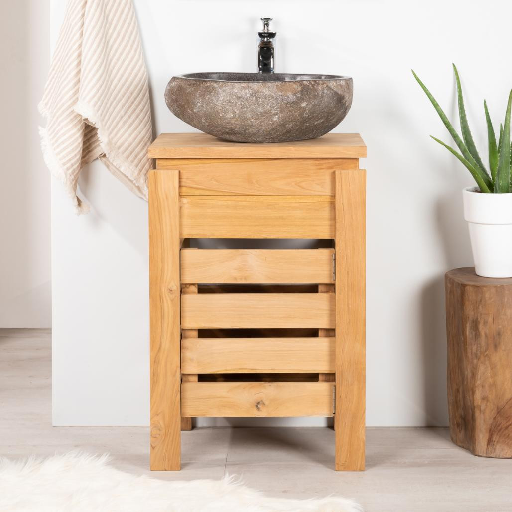 Mueble Zen para cuarto de baño de teca 50 cm