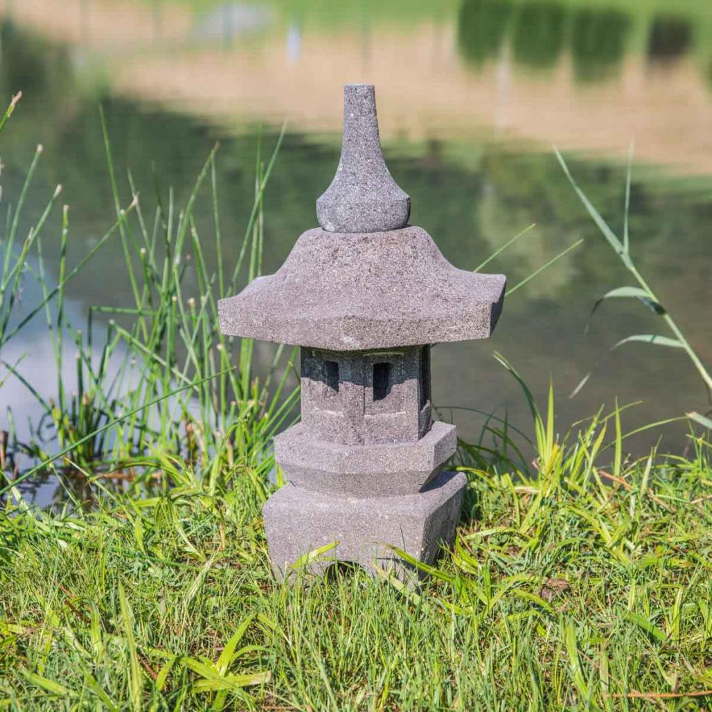 Làmpara japonesa toro jardàn zen de piedra de lava 50 cm Làmpara japonesa toro jardàn zen de piedra de lava 50 cm
