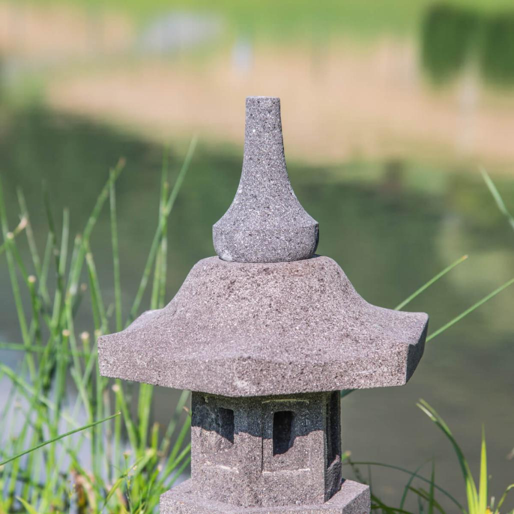 Làmpara japonesa toro jardàn zen de piedra de lava 50 cm Làmpara japonesa toro jardàn zen de piedra de lava 50 cm
