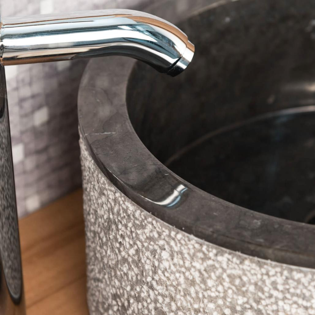 Lavabo de mármol para cuarto de baño Elba negro 35 cm Lavabo de mármol para cuarto de baño Elba negro 35 cm