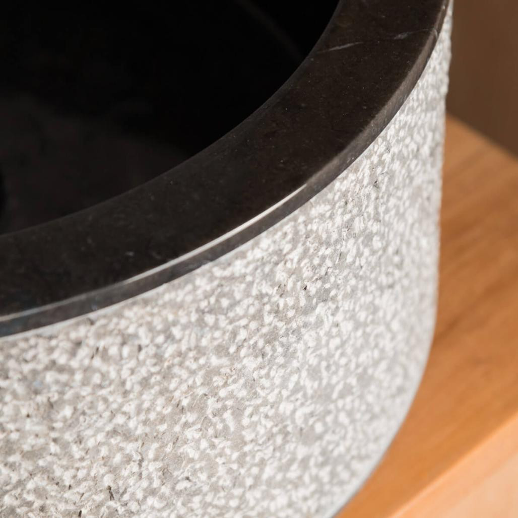 Lavabo de mármol para cuarto de baño Elba negro 35 cm Lavabo de mármol para cuarto de baño Elba negro 35 cm