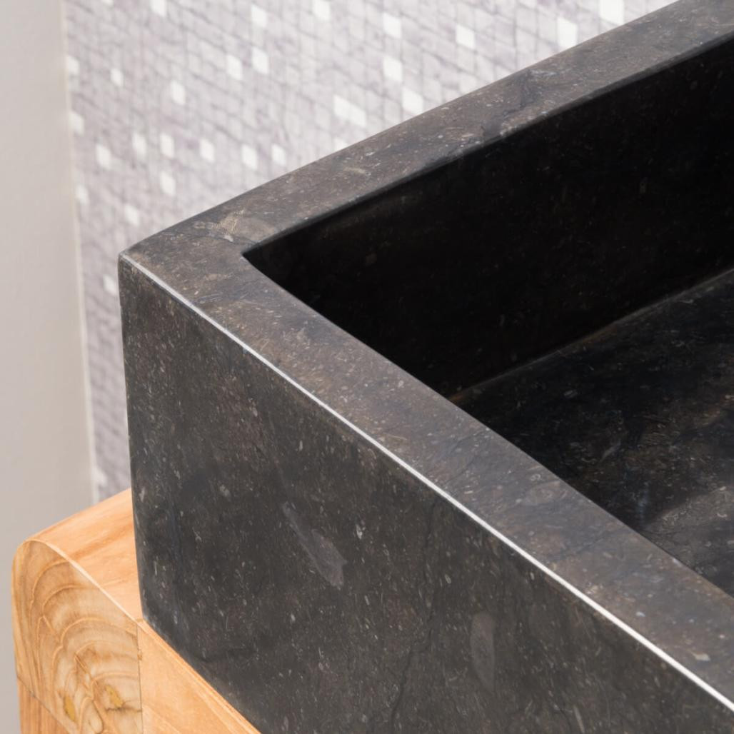 Lavabo de mármol para cuarto de baño milán negro 30 cm Lavabo de mármol para cuarto de baño milán negro 30 cm