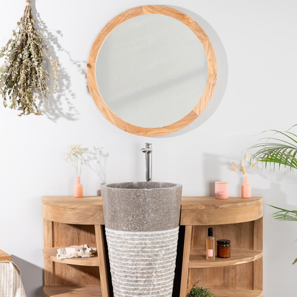 Espejo ojo de buey 68 cm de teca Espejo ojo de buey 68 cm de teca