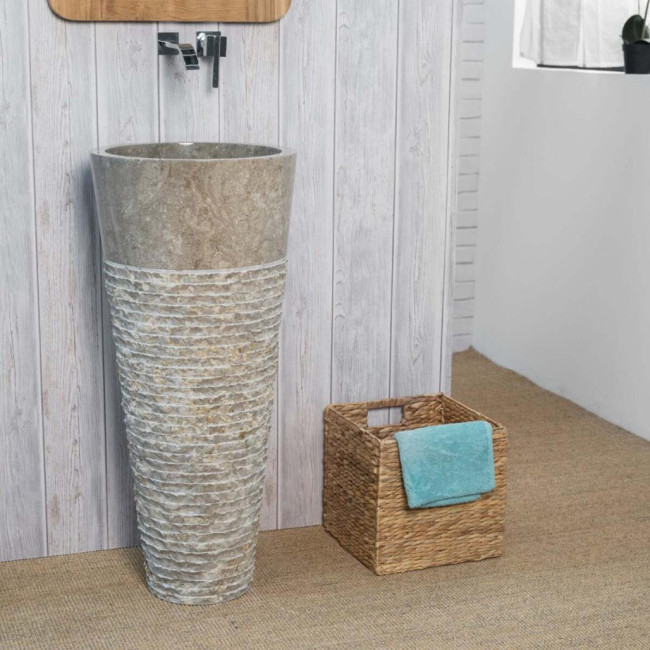 Lavabo de pie de mármol para cuarto de baño Florencia gris