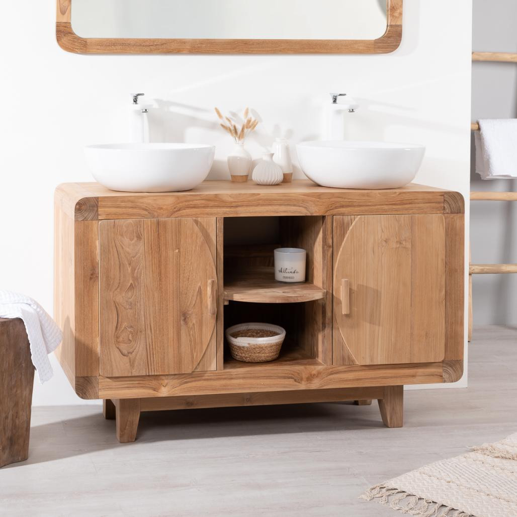 Mueble para cuarto de baño de teca Retro 120 cm