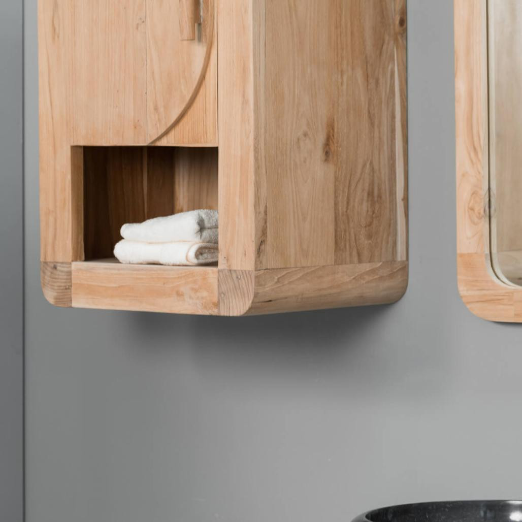 Meuble de salle de bain armoire de toilette en teck Rétro 44cm