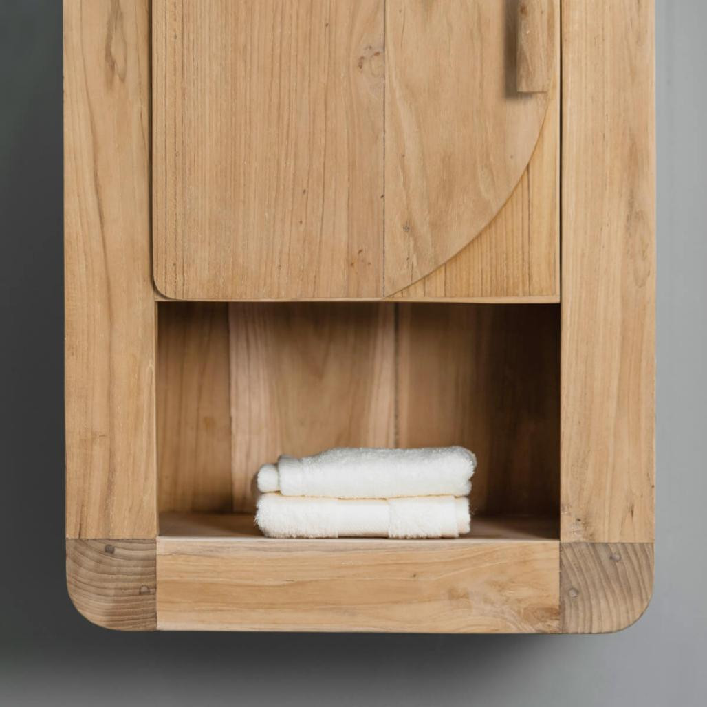 Meuble de salle de bain armoire de toilette en teck Rétro 44cm
