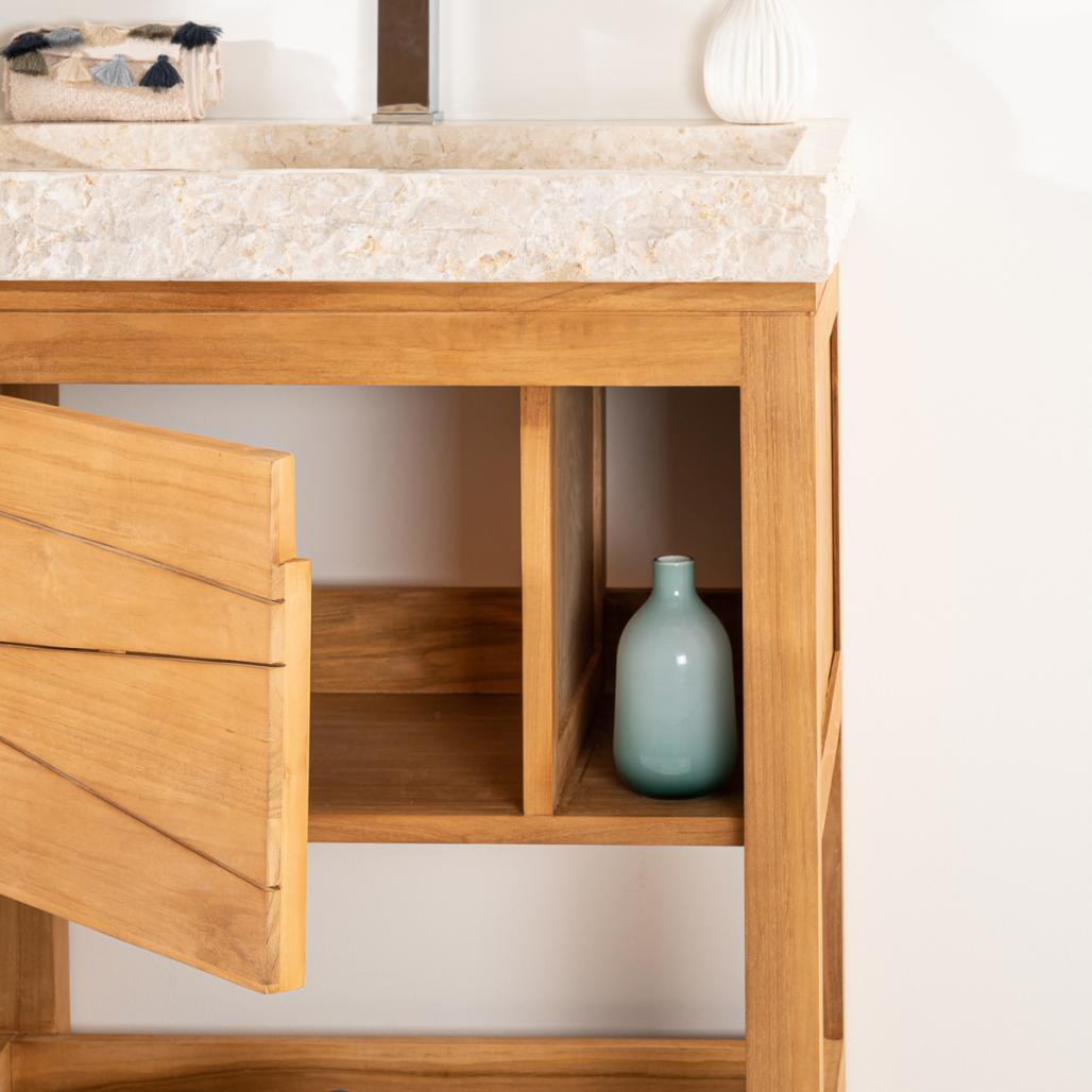 Mueble para cuarto de baño de teca Cosy 67 cm