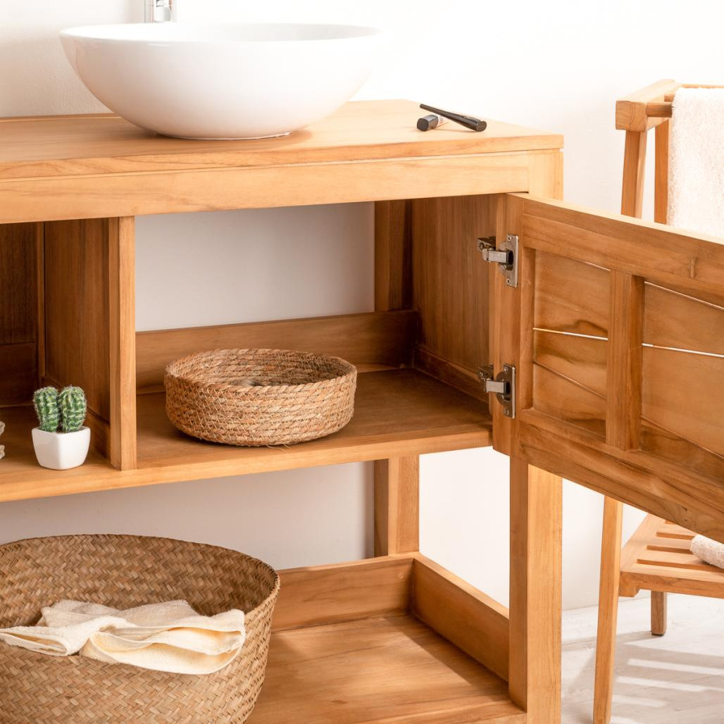 Mueble doble para lavabo de teca Cosy 160 cm