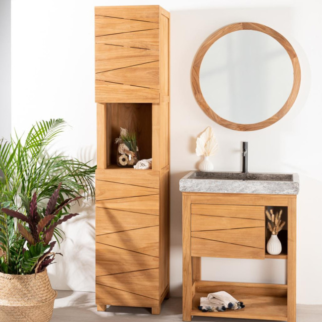Columna cuarto de baño de teca maciza Armonía 190 cm