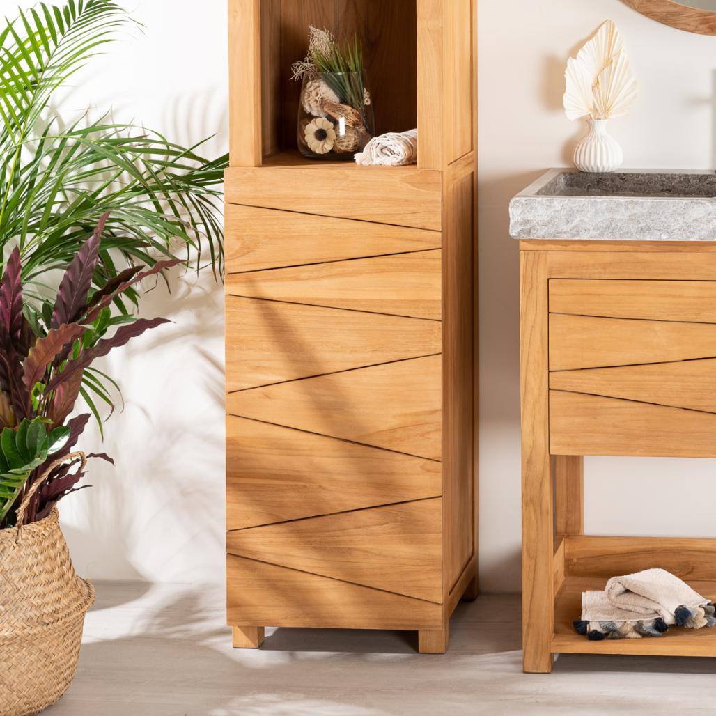 Columna cuarto de baño de teca maciza Armonía 190 cm Columna cuarto de baño de teca maciza Armonía 190 cm