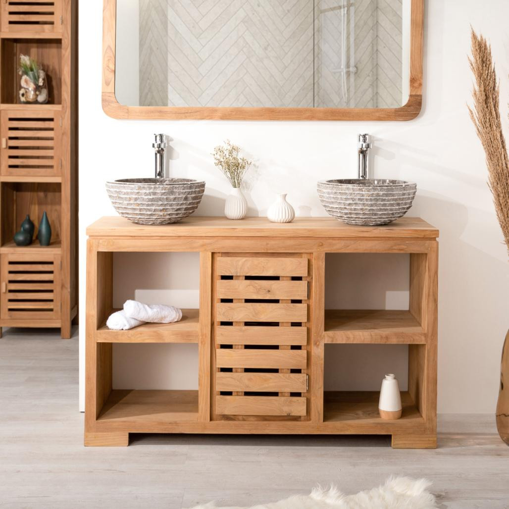 Mueble para cuarto de baño de teca maciza 120 cm Mueble para cuarto de baño de teca maciza 120 cm