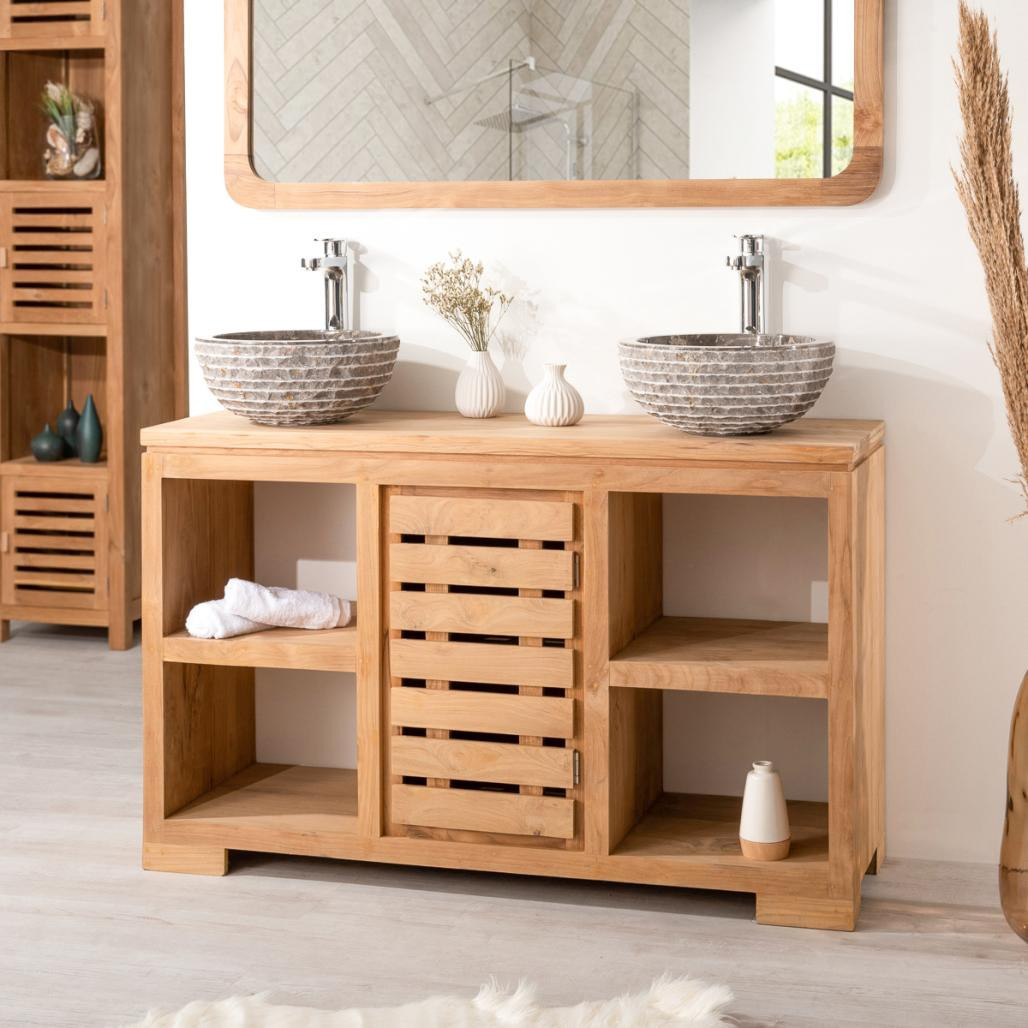 Mueble para cuarto de baño de teca maciza 120 cm Mueble para cuarto de baño de teca maciza 120 cm