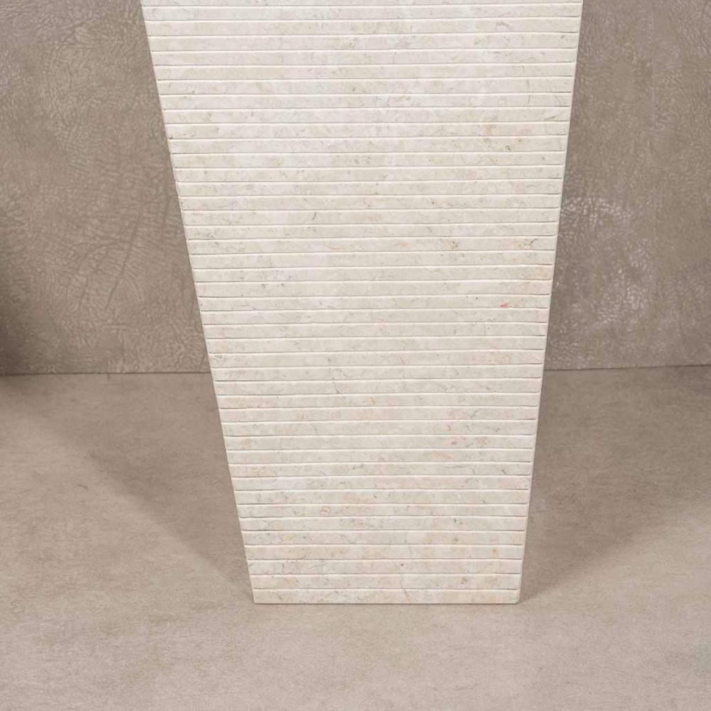 Lavabo de pie piramidal de piedra para cuarto de baño Guiza crema Lavabo de pie piramidal de piedra para cuarto de baño Guiza crema