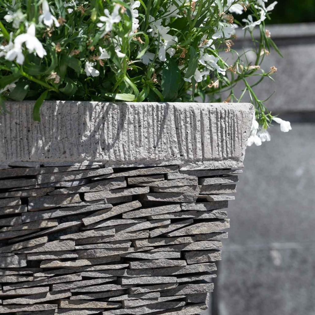 Maceta tiesto jardinera cuadrada pizarra alto 50 cm piedra natural Maceta tiesto jardinera cuadrada pizarra alto 50 cm piedra natural