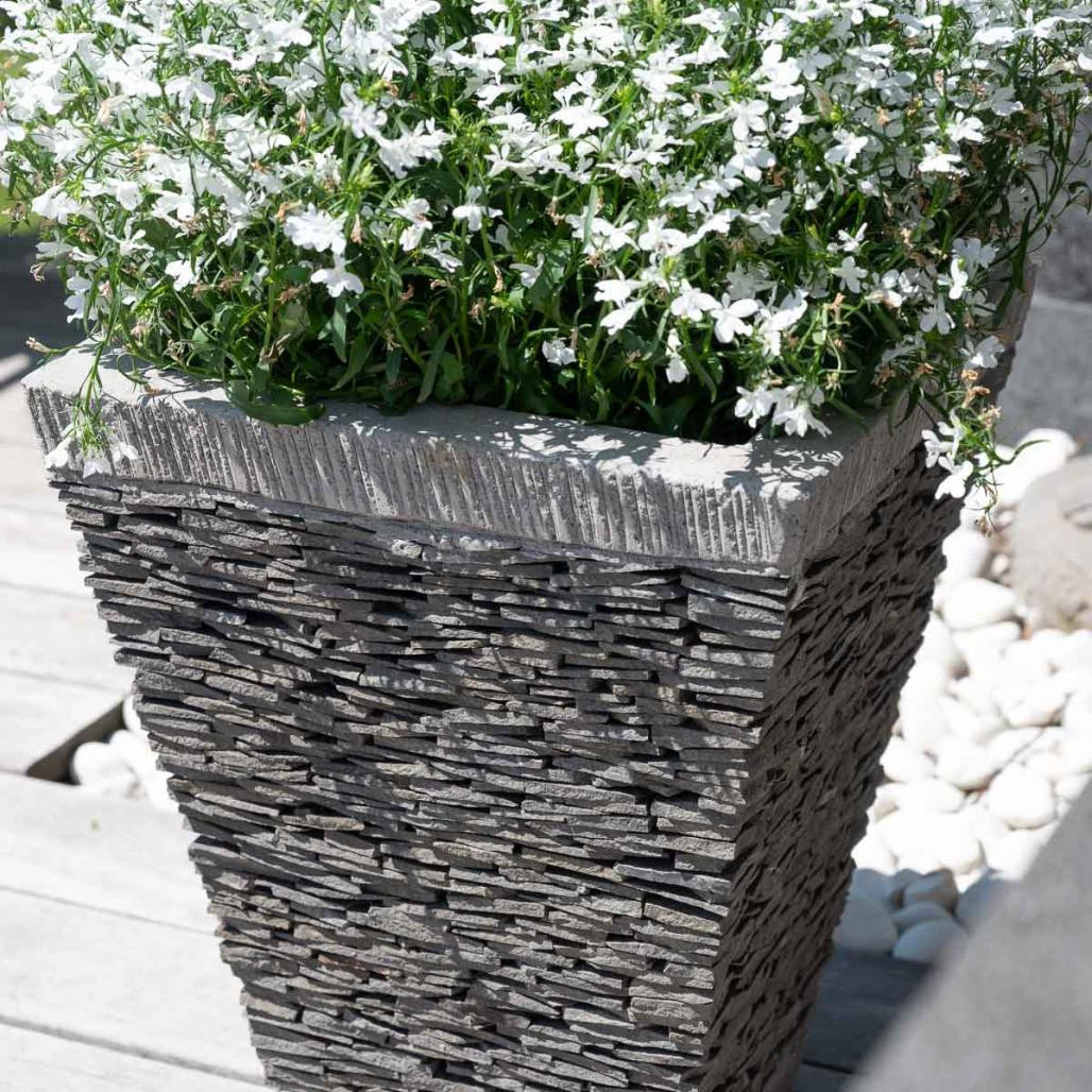 Maceta tiesto jardinera cuadrada pizarra alto 50 cm piedra natural Maceta tiesto jardinera cuadrada pizarra alto 50 cm piedra natural