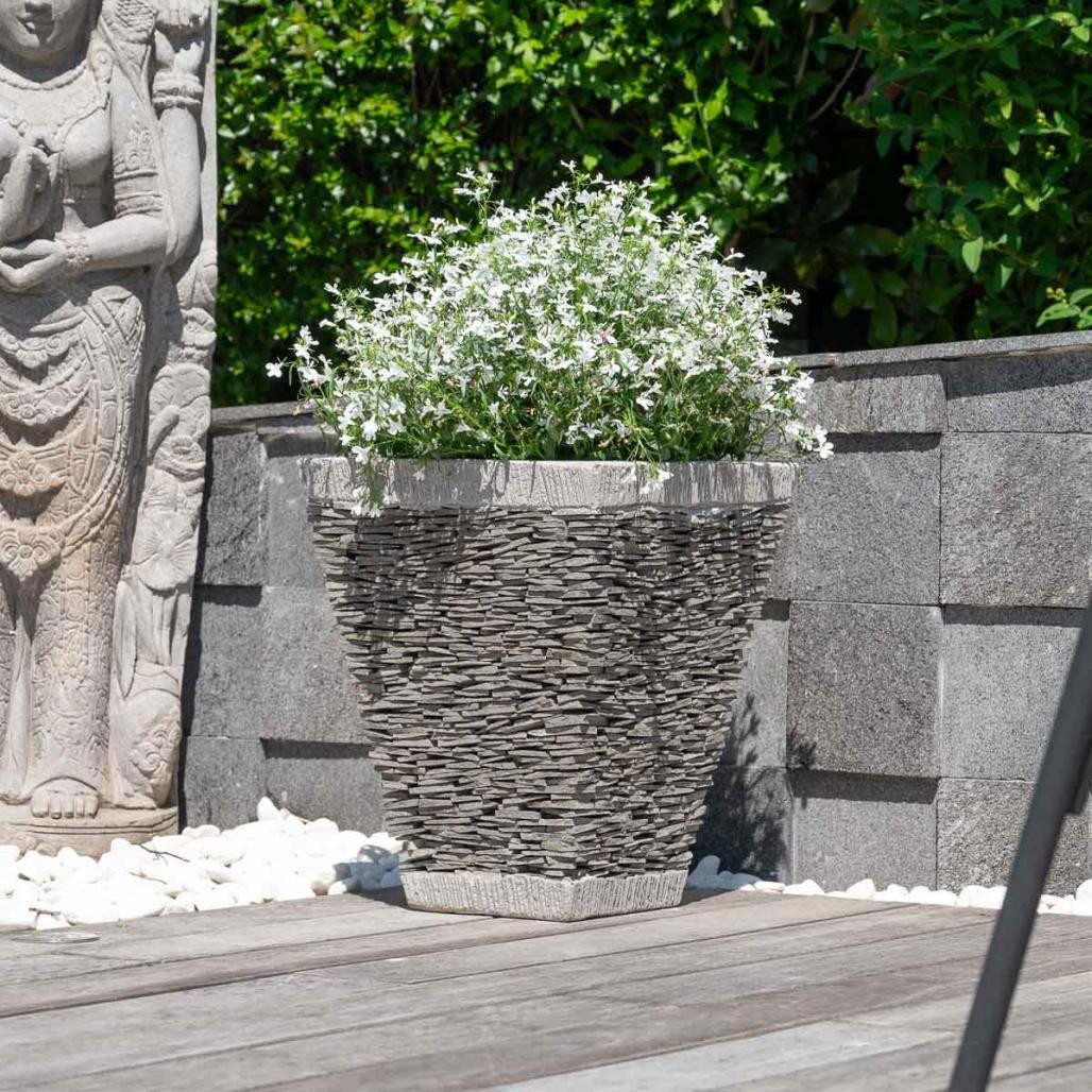 Maceta tiesto jardinera cuadrada pizarra alto 50 cm piedra natural Maceta tiesto jardinera cuadrada pizarra alto 50 cm piedra natural