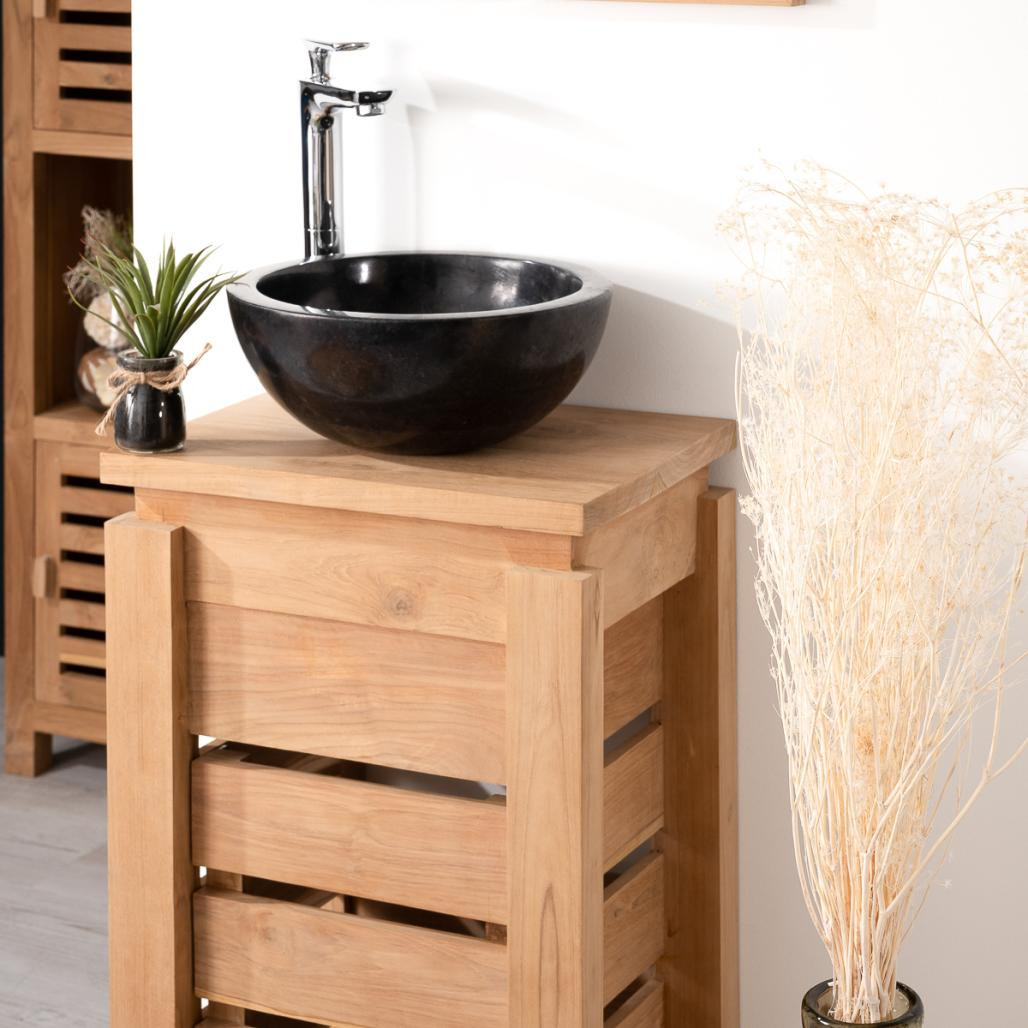 Mueble pequeño para cuarto de baño wc Zen de teca 40 cm