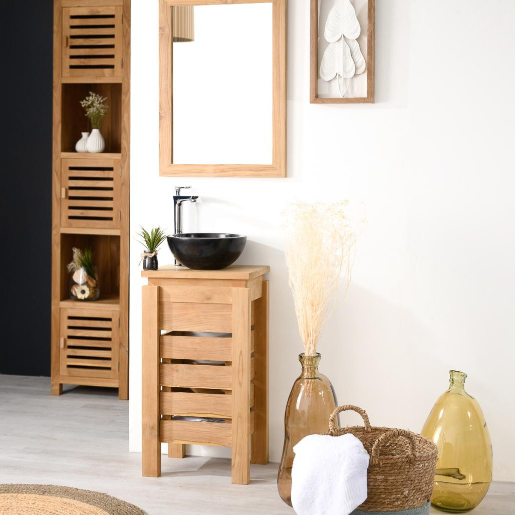 Mueble pequeño para cuarto de baño wc Zen de teca 40 cm