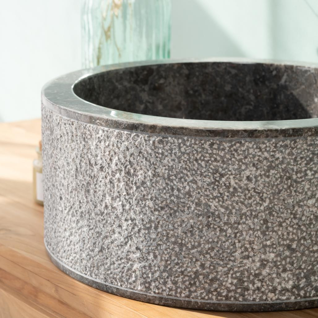 Lavabo 35 cm cuarto de baño de mármol Elba gris Lavabo 35 cm cuarto de baño de mármol Elba gris