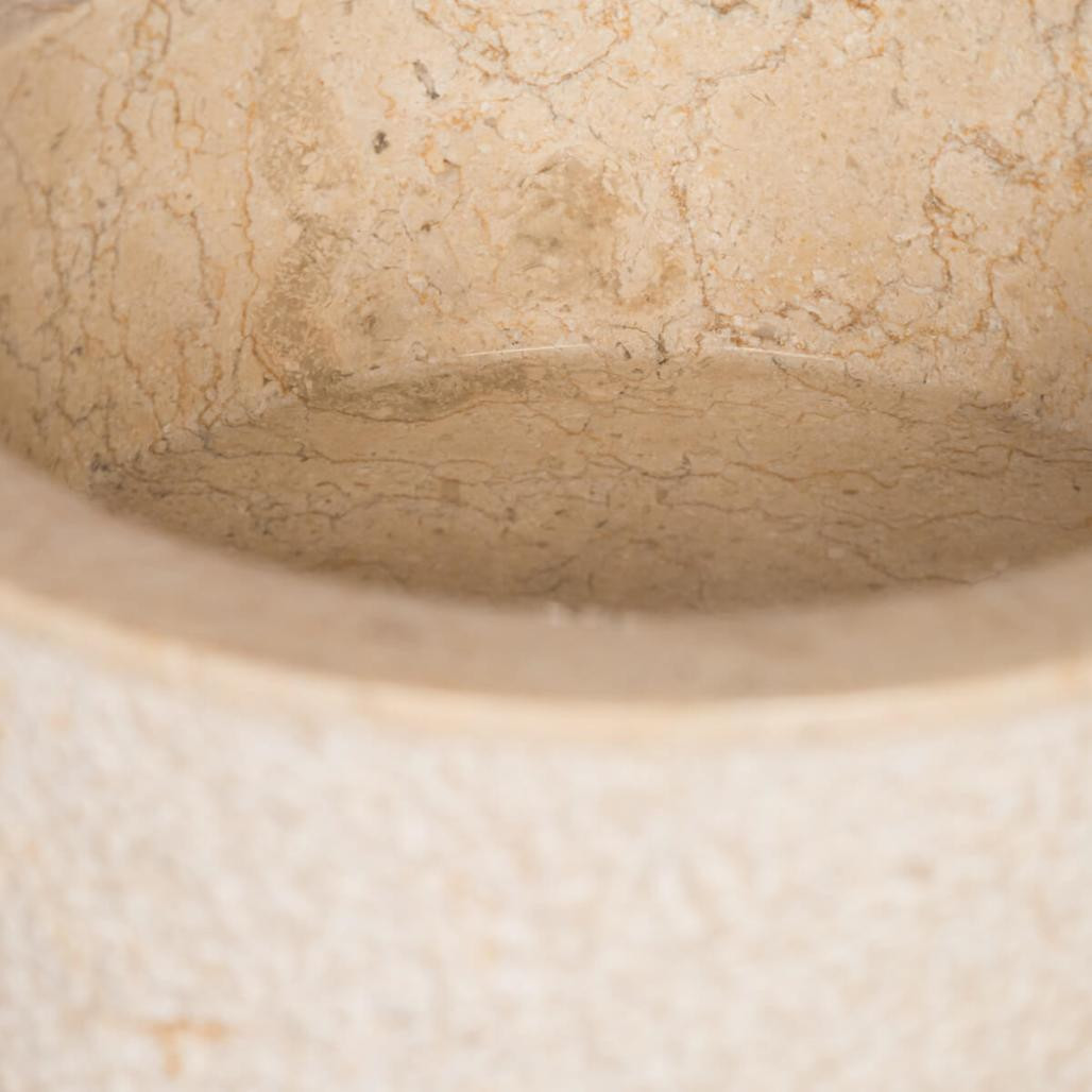 Lavabo sobre encimera para cuarto de baño de mármol Elba crema 35