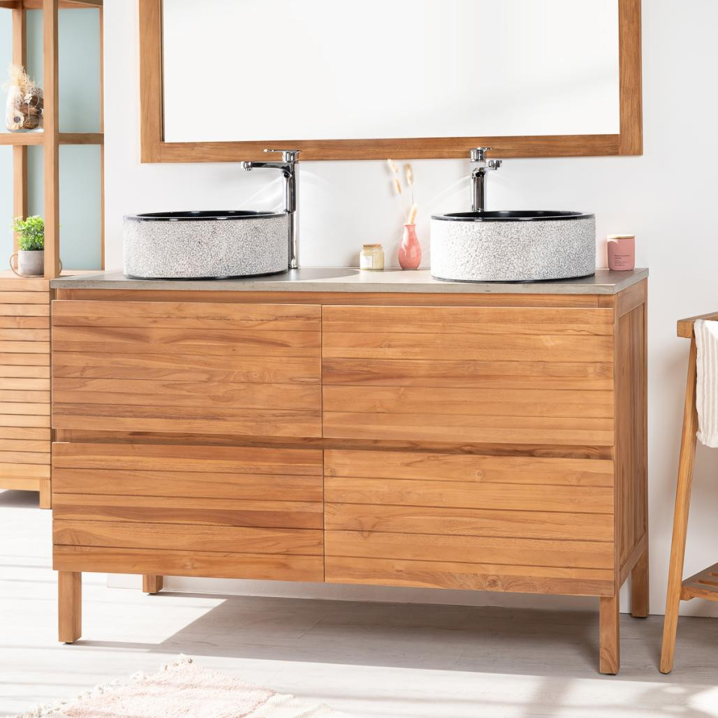 Lavabo de mármol para cuarto de baño Elba negro 40 cm