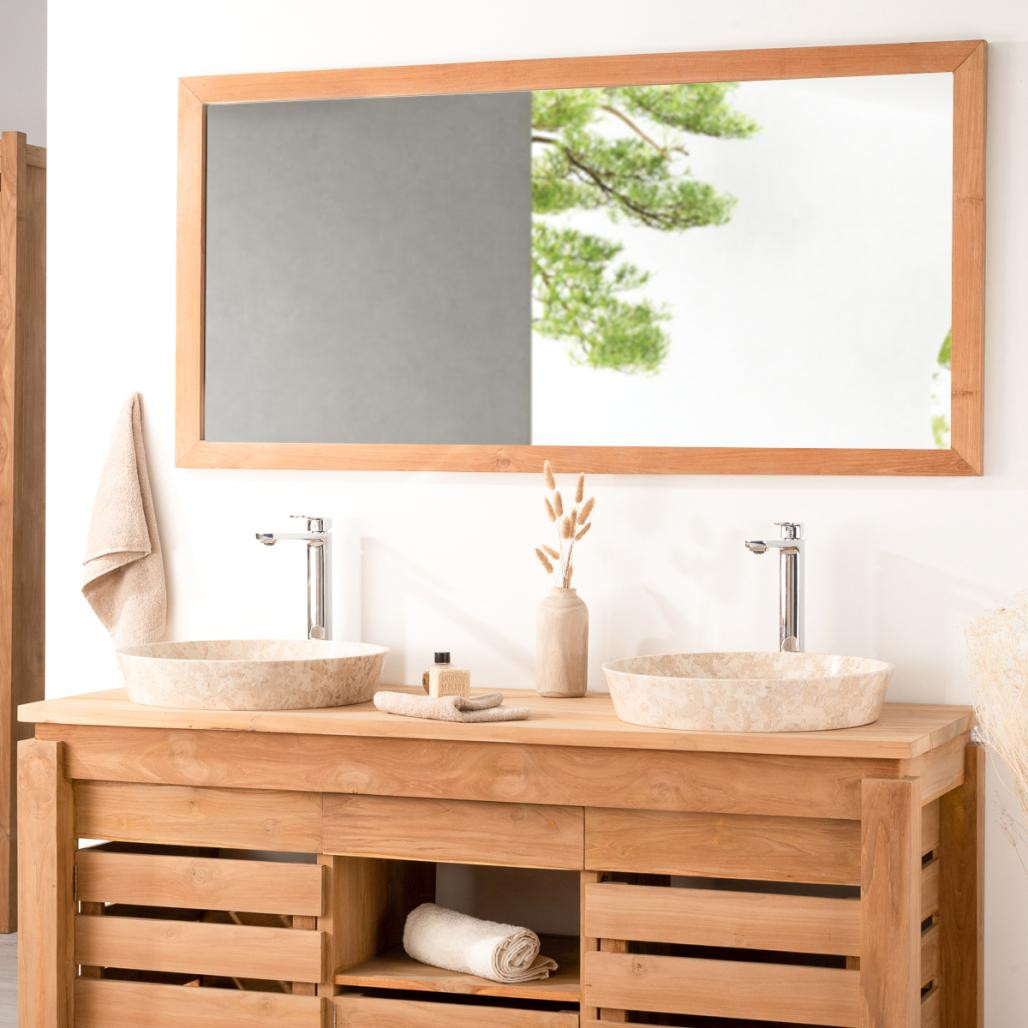 Espejo rectangular grande de teca maciza 145 x 70 Espejo rectangular grande de teca maciza 145 x 70