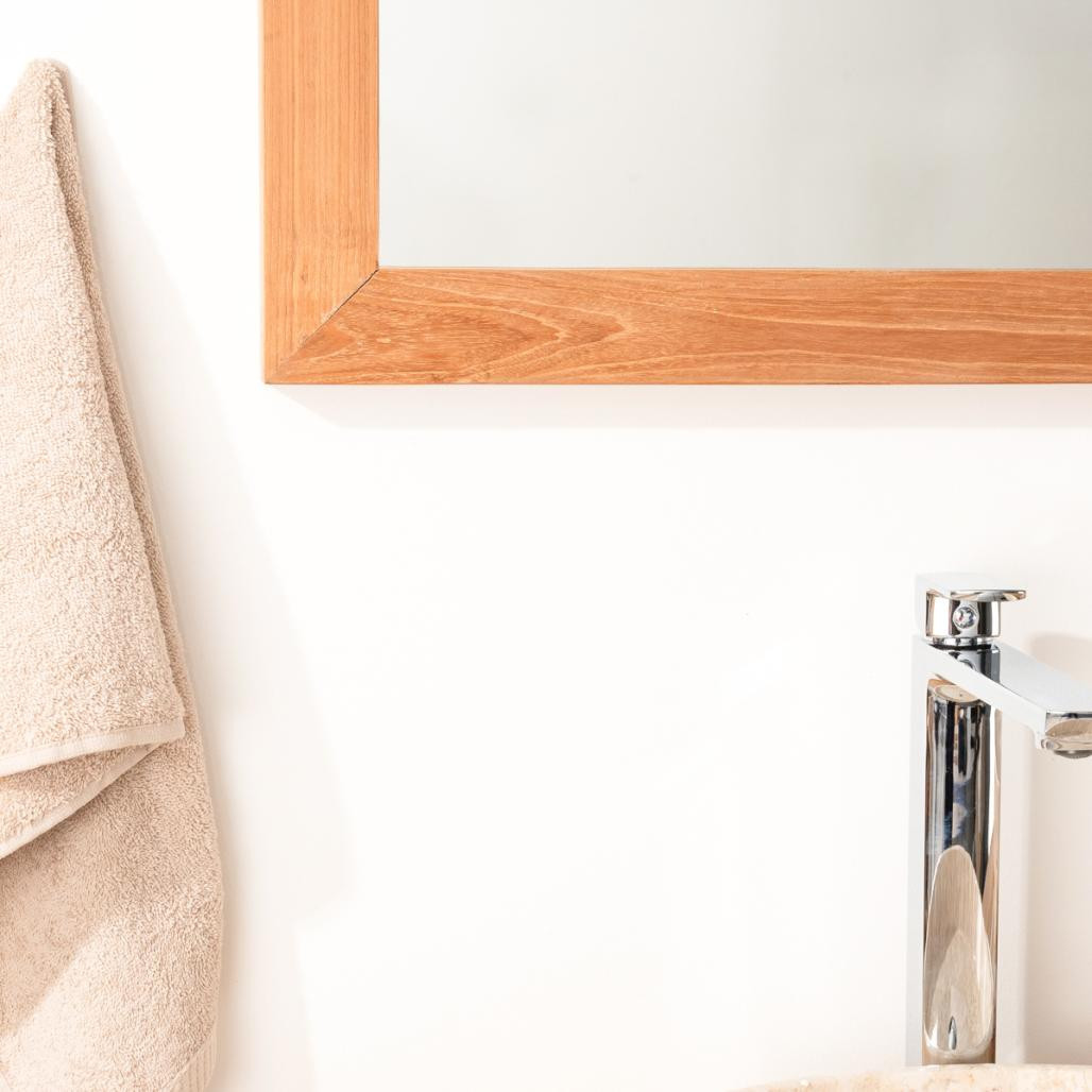 Espejo rectangular grande de teca maciza 145 x 70 Espejo rectangular grande de teca maciza 145 x 70