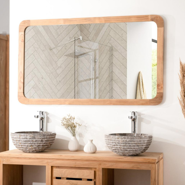 Espejo grande teca retro 120 x 70