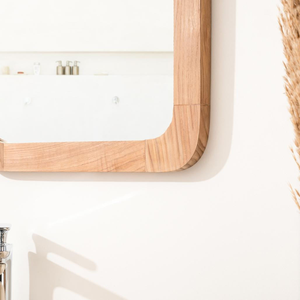 Espejo retro de teca maciza 70 x 50 cm Espejo retro de teca maciza 70 x 50 cm