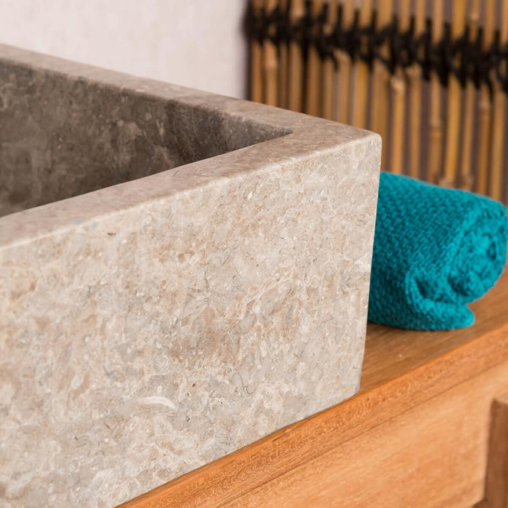 Lavabo sobre encimera cuarto de baño de mármol Milán gris 30 cm