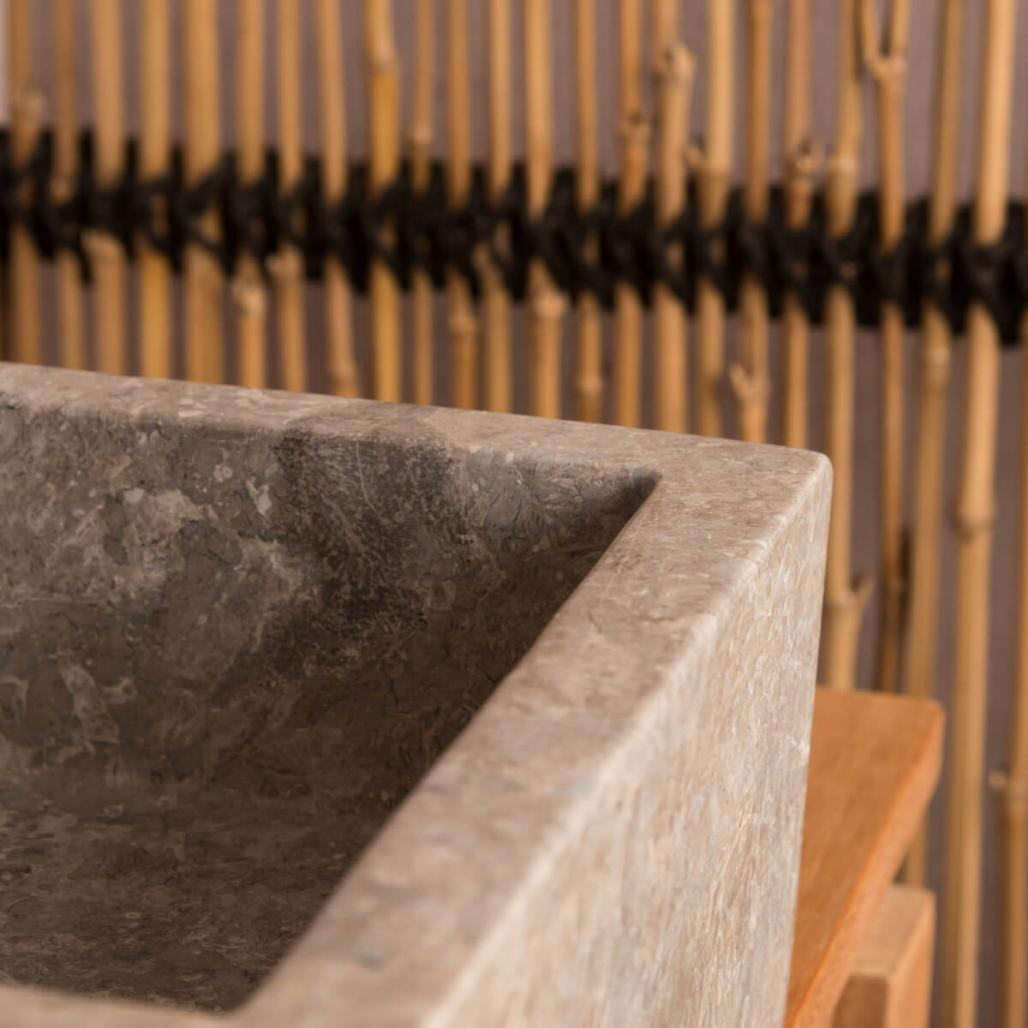 Lavabo sobre encimera cuarto de baño de mármol Milán gris 30 cm