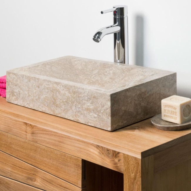 Lavabo sobre encimera de baño Alejandría rectángulo 30x40cm gris