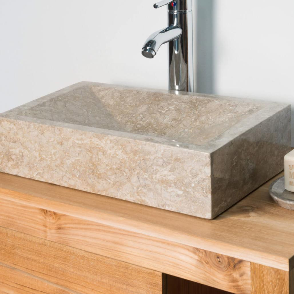 Lavabo sobre encimera de baño Alejandría rectángulo 30x40cm gris Lavabo sobre encimera de baño Alejandría rectángulo 30x40cm gris