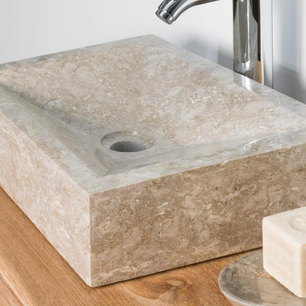 Lavabo sobre encimera de baño Alejandría rectángulo 30x40cm gris Lavabo sobre encimera de baño Alejandría rectángulo 30x40cm gris