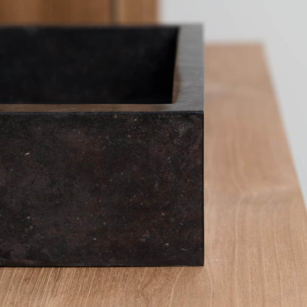 Lavabo sobre encimera cuarto de baño Milán rectángulo 30 x 40 cm negro