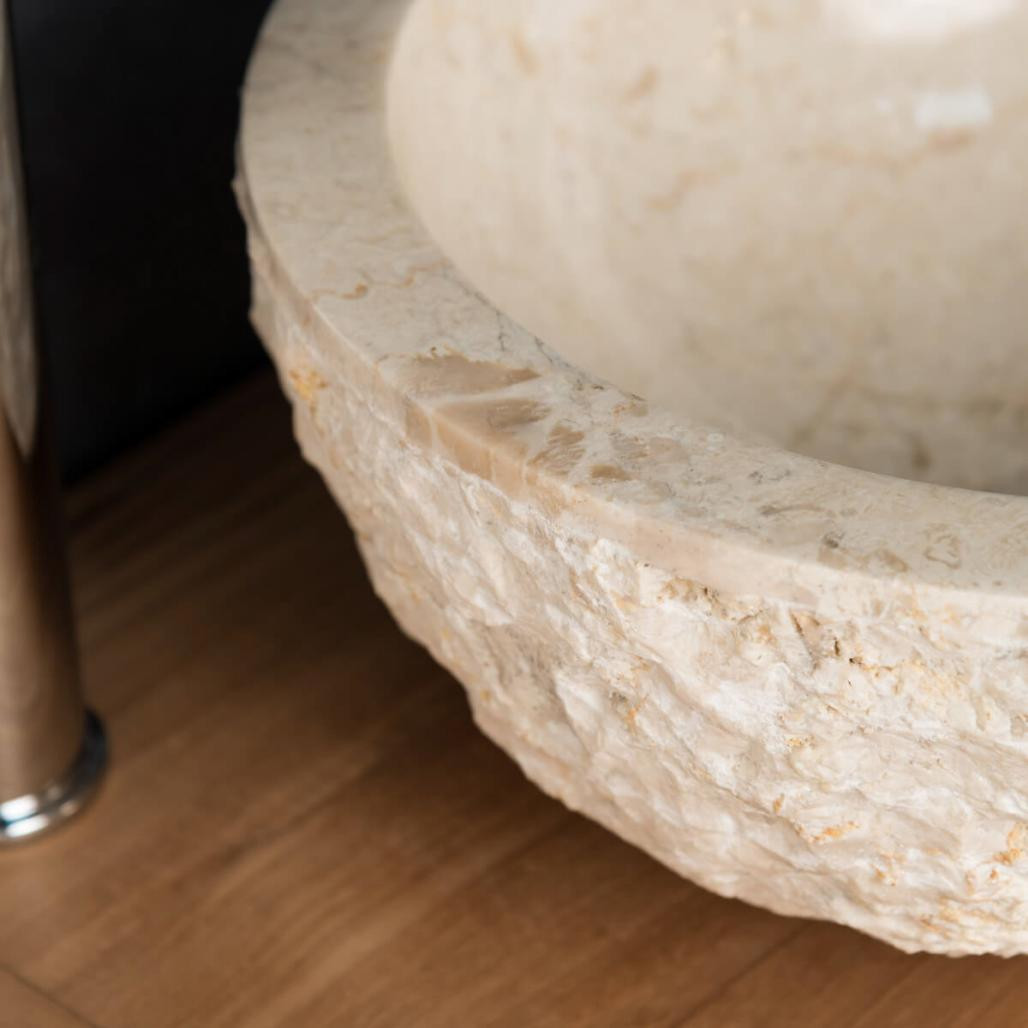 Lavabo sobre encimera Roma de mármol crema 35 cm Lavabo sobre encimera Roma de mármol crema 35 cm