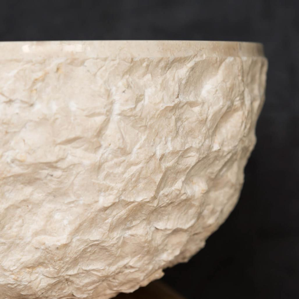 Lavabo sobre encimera Roma de mármol crema 35 cm Lavabo sobre encimera Roma de mármol crema 35 cm