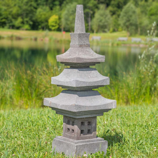 Linterna japonesa pagoda de piedra de lava 90 cm