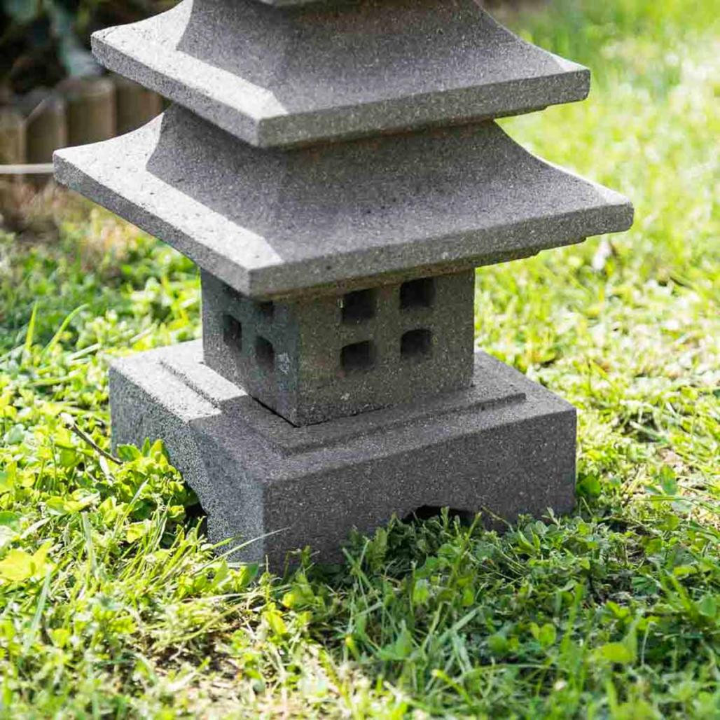 Linterna japonesa de piedra de lava 50 cm decoración zen Linterna japonesa de piedra de lava 50 cm decoración zen