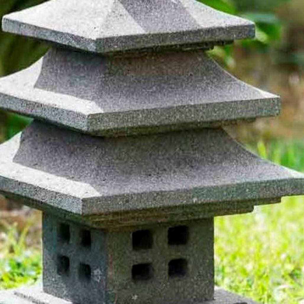 Linterna japonesa de piedra de lava 50 cm decoración zen Linterna japonesa de piedra de lava 50 cm decoración zen