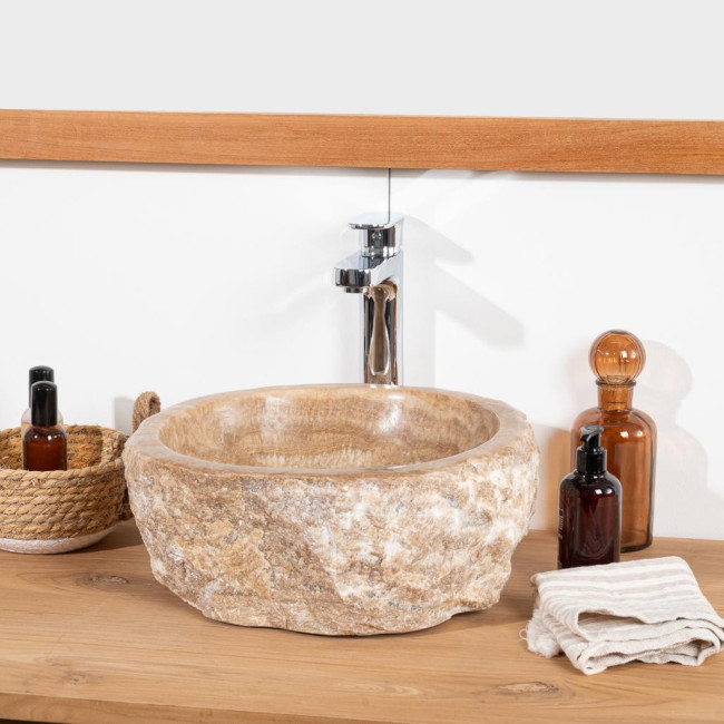 Lavabo sobre encimera para cuarto de baño de piedra Onix 30-35 cm