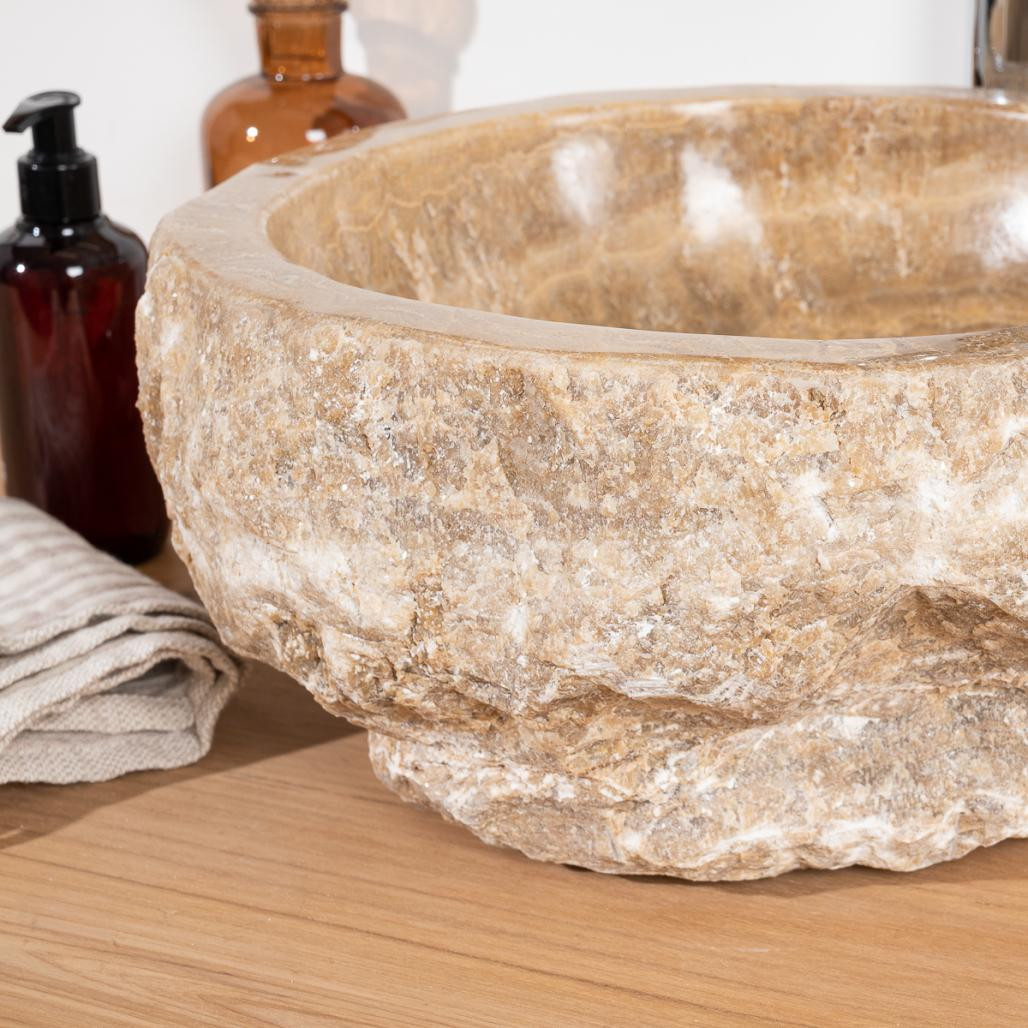Lavabo sobre encimera para cuarto de baño de piedra Onix 30-35 cm Lavabo sobre encimera para cuarto de baño de piedra Onix 30-35 cm