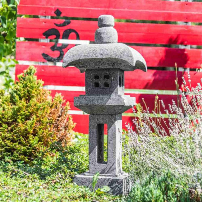 Linterna japonesa pagoda de piedra de lava 70 cm