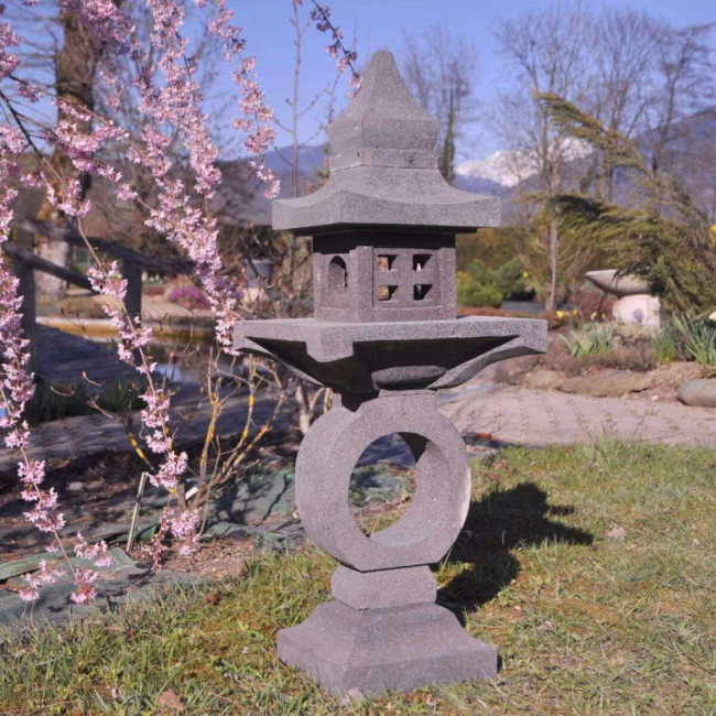 Linterna japonesa pagoda zen de piedra de lava 105 cm