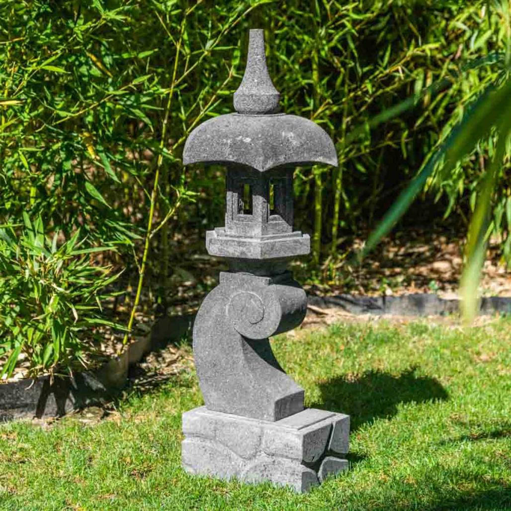 Linterna japonesa pagoda zen de piedra de lava 90 cm Linterna japonesa pagoda zen de piedra de lava 90 cm