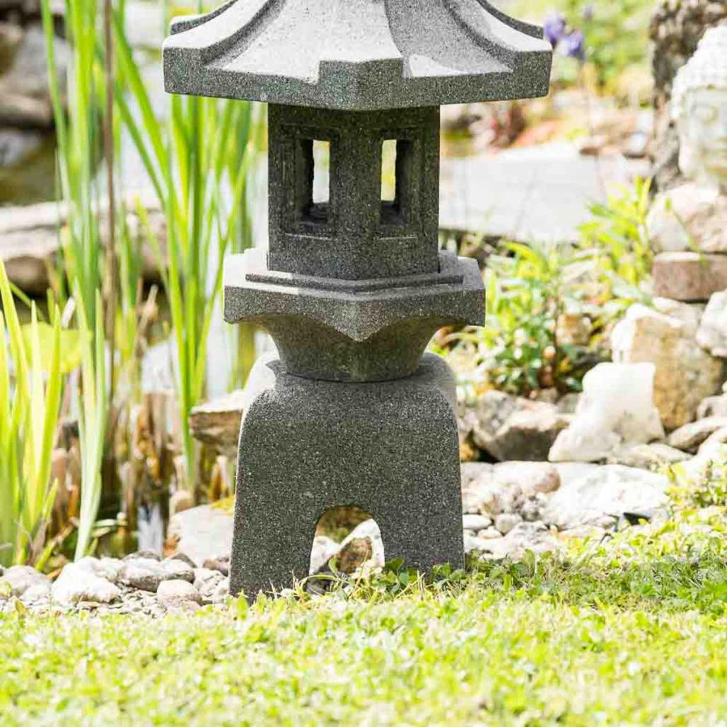 Linterna japonesa pagoda zen de piedra de lava 80 cm Linterna japonesa pagoda zen de piedra de lava 80 cm